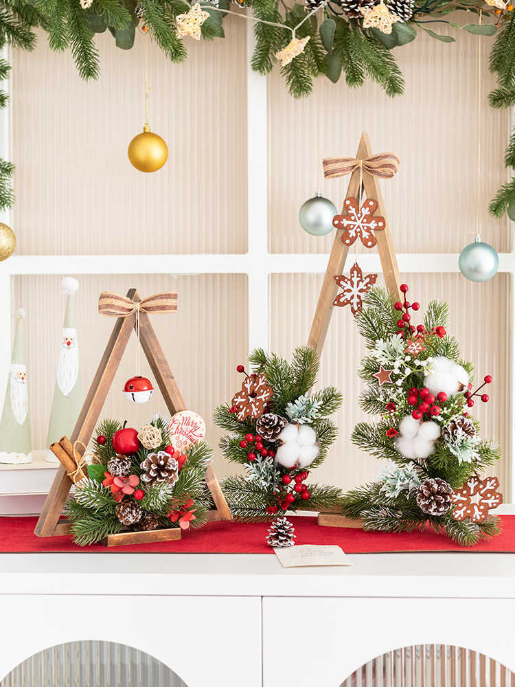 Wooden tree, Cotton, Bell Christmas decoration