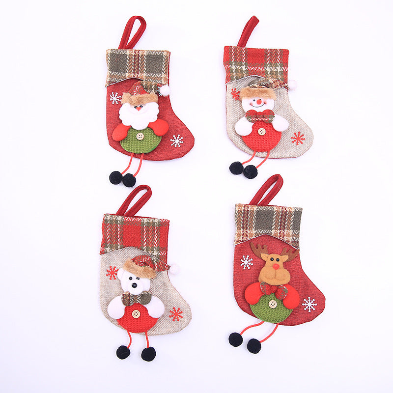 Santa, Reindeer, Snowman, and Polar Bear stockings along with decorative gnomes