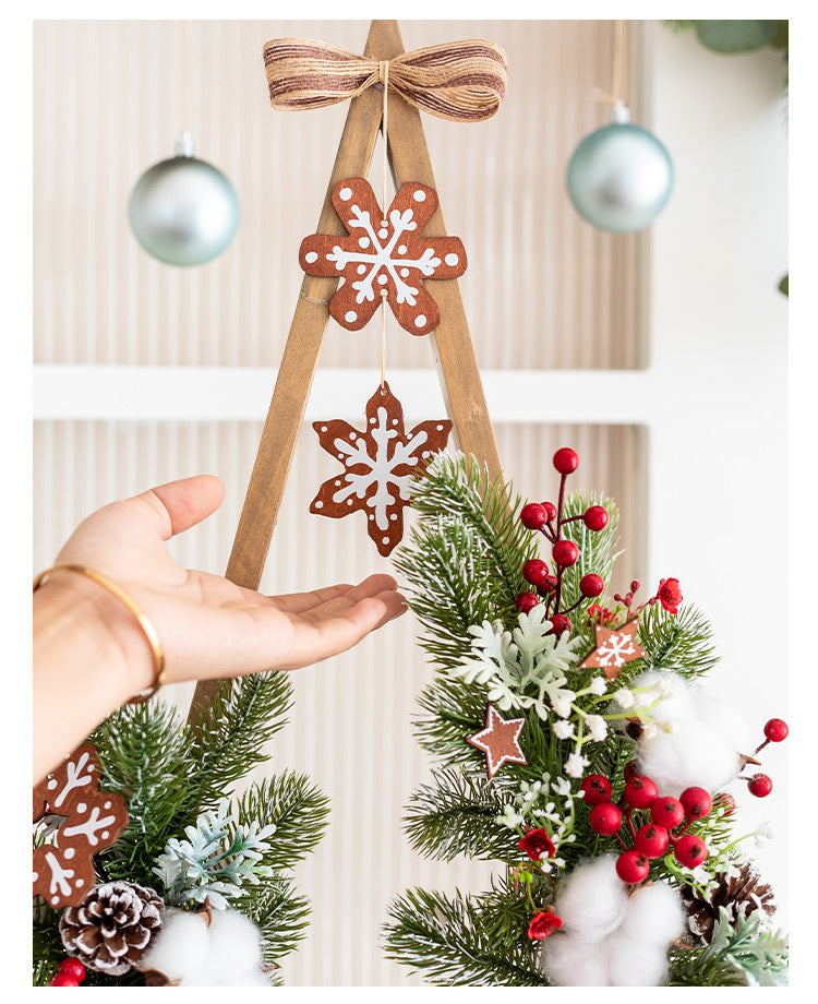 Wooden tree, Cotton, Bell Christmas decoration