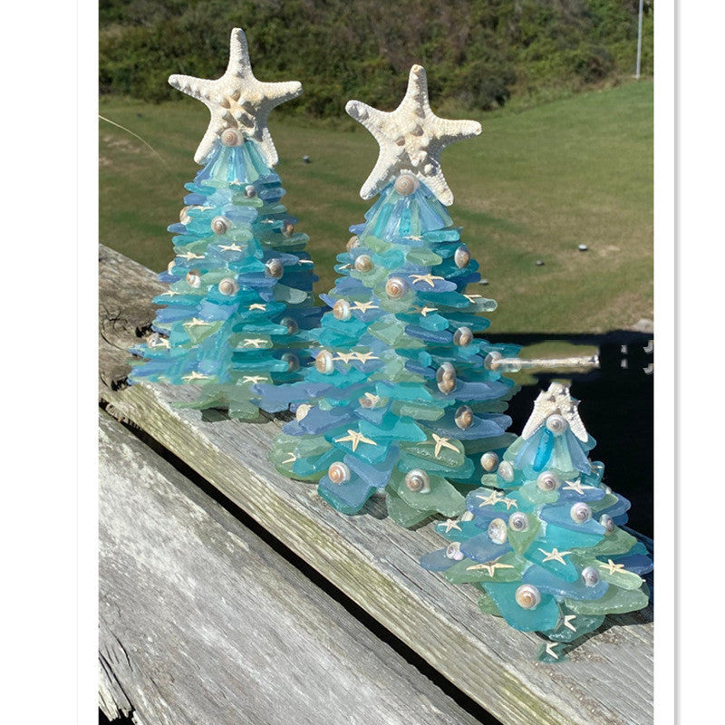 Christmas Decoration Blue glass Christmas tree