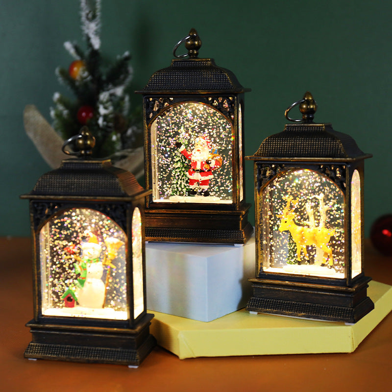 Luminous Water Injection Flat Storm Lantern Desktop Decoration